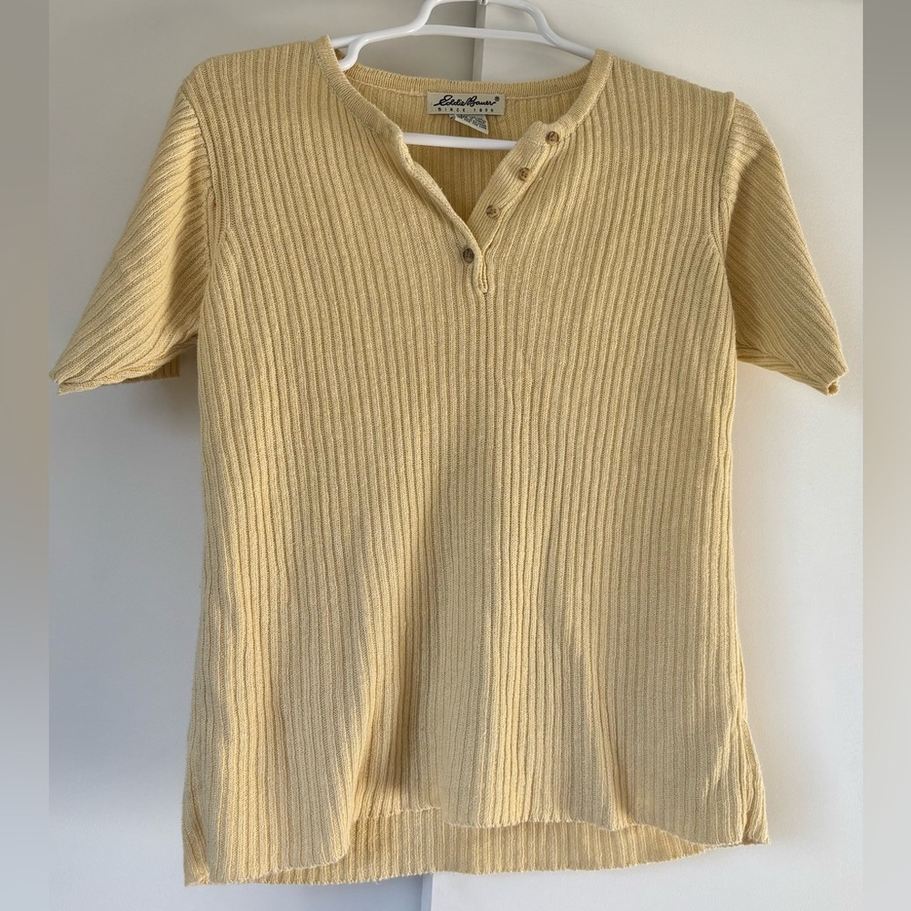 Vintage Eddie Bauer Linen & Cotton Yellow Top